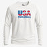 White long-sleeve shirt with 'USA Pickleball' text on a white background